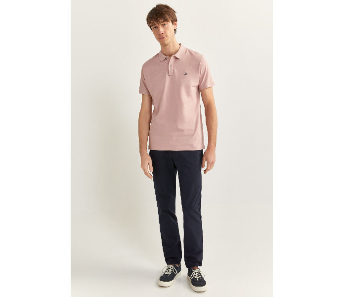 Springfield 143759370 XXXL Basic Slim Fit Polo Shirt for Men - Pink - Zoom Image 1