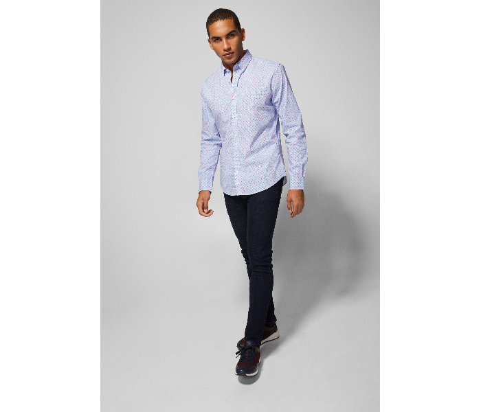 Springfield 151452014 Medium Long Sleeve Stipped Business Shirt for Men - Medium Blue - Zoom Image 1