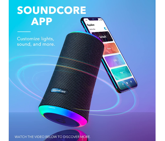 Anker Soundcore Flare 2 Waterproof Bluetooth Speaker - Black - Zoom Image 6