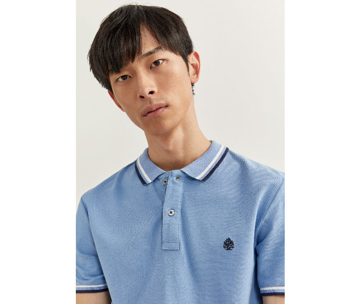 Springfield 143773915 Small Basic Slim Fit Polo Shirt for Men - Medium Blue - Zoom Image 2