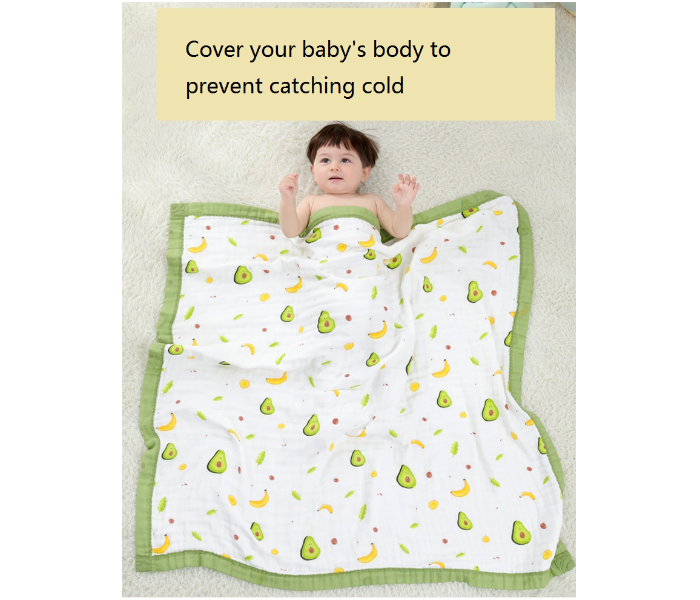 Phoenix MUSBLNK6LY 6 Layer Muslin Cotton Baby Swaddle Blanket - Yellow Border(Cow Print) - Zoom Image 5