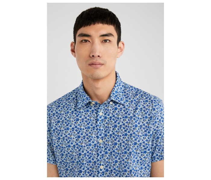 Springfield 037584523 Small Short Sleeve Casual Shirt for Men - Blue - Zoom Image 2