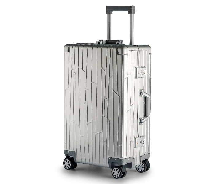 Kenza SV358 24 Inch Prime Superior Aluminium Ultra Light Hardside Expandable Built-In TSA Lock Zipperless Luggage Bag with Spinner Wheels - Silver - Zoom Image 2