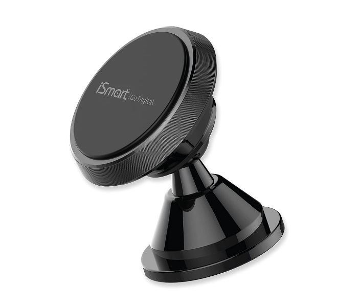 iSmart iHOLD-i10 Adjustable Car Dashboard Mount Magnetic Phone Holder - Black - Zoom Image 1