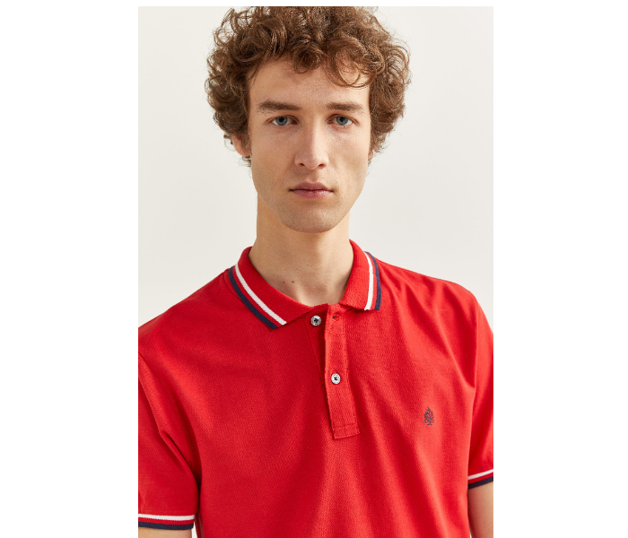 Springfield 143773961 XXL Basic Slim Fit Polo Shirt for Men - Red - Zoom Image 3