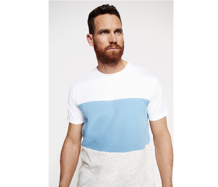 Springfield 328327596 Medium Knitted T-Shirt for Men - Light Blue - Zoom Image 2