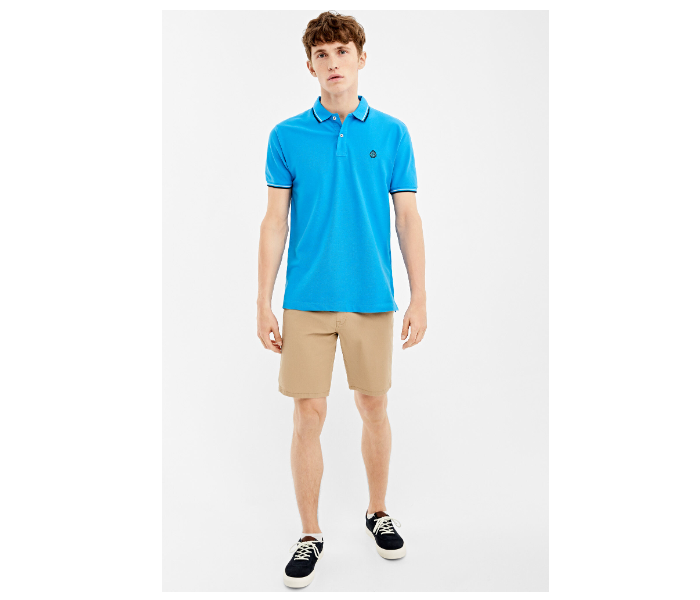 Springfield 143601585 Small Basic Slim Fit Polo Shirt for Men - Blue - Zoom Image 1