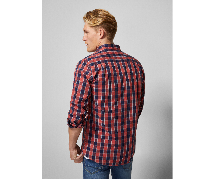 Springfield 033483974 Small Long Sleeve Checked Shirt for Men - Fuchsia - Zoom Image 3