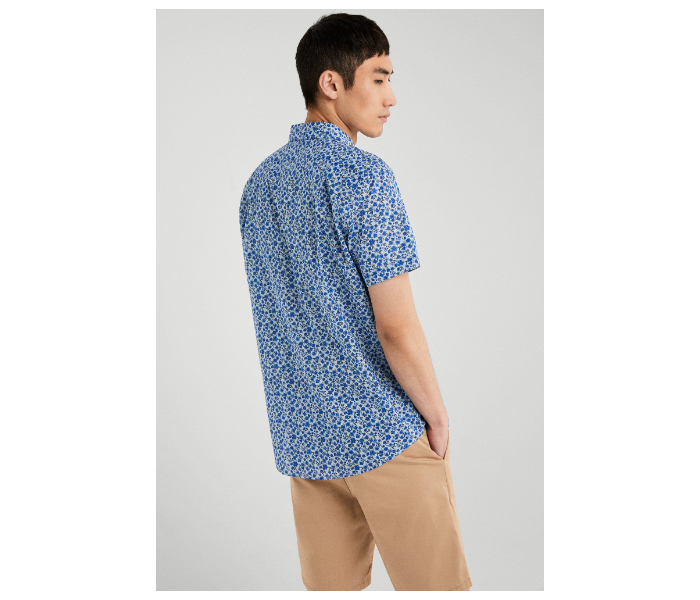 Springfield 037584523 Medium Short Sleeve Casual Shirt for Men - Blue - Zoom Image 3