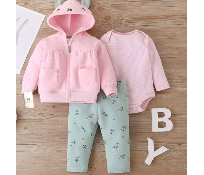 Phoenix 3 pieces Romper Jacket and Pant Set for 24 Month Baby Girls - Pink - Zoom Image 1