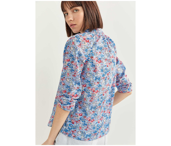 Springfield 679732614 Size 34 Long Sleeve Blouse for Women - Medium Blue - Zoom Image 2