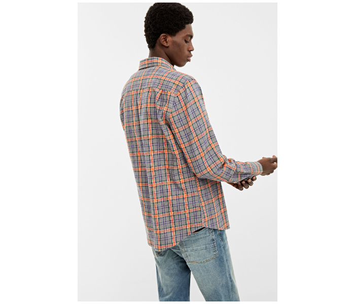 Springfield 033651346 Extra Small Long Sleeve Checked Shirt for Men - Medium Grey - Zoom Image 3