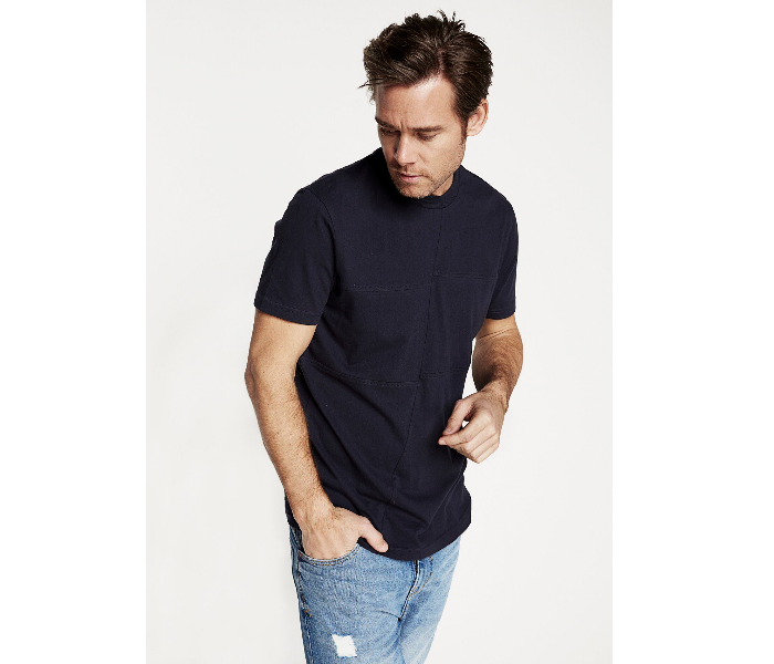 Springfield 328332111 Large Knitted T-Shirt for Men - Dark Blue - Zoom Image 1