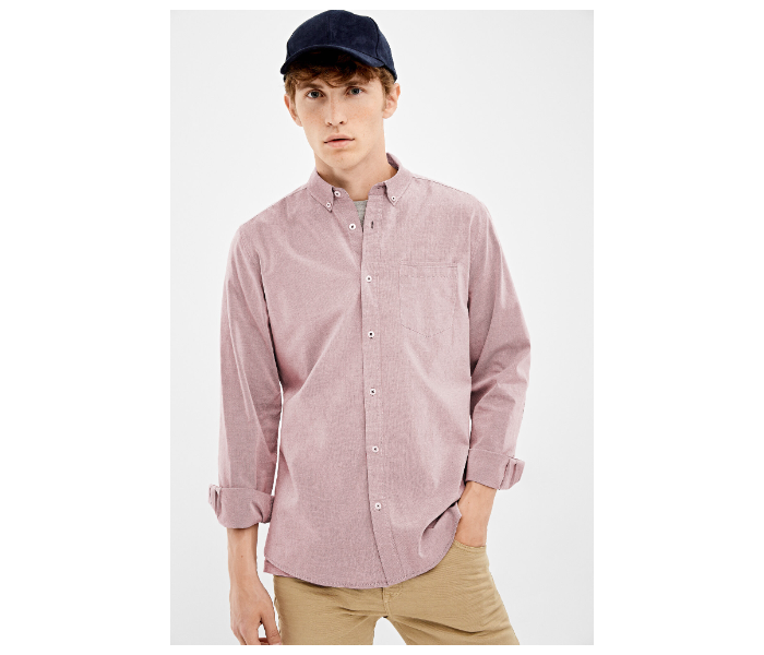 Springfield 027663461 Extra Small Long Sleeve Plain Shirt for Men - Pink - Zoom Image 2