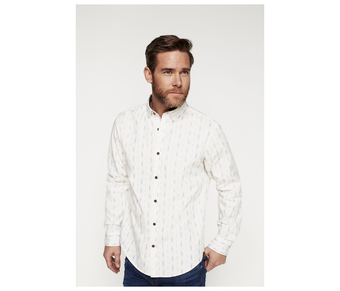 Springfield 028380013 Small Mircoprint Long Sleeve Shirts for Men - White - Zoom Image 2