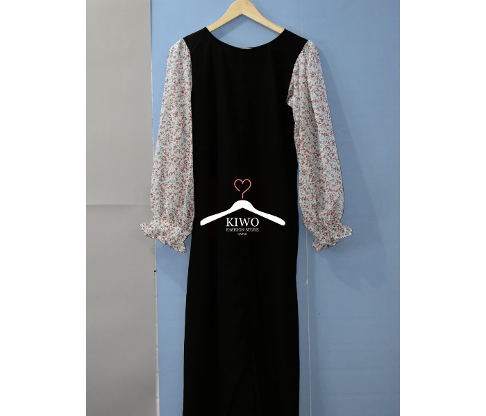 Kiwo KIWO99 Extra Large Floral Sleeve Long Gown - Black - Zoom Image