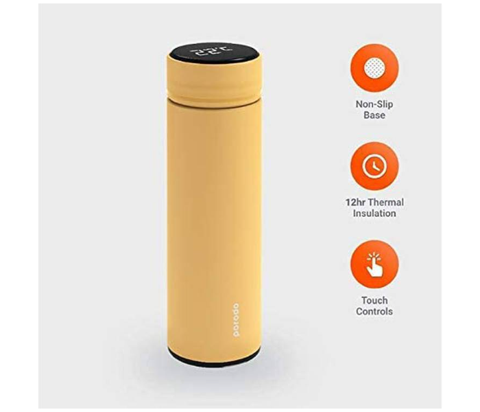 Porodo PD-TMPBOT-OG 500ml Smart Water Bottle Cup With Temperature Indicator - Orange - Zoom Image 2