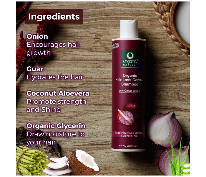 Organic Harvest 250ml Onion Hair Loss Control Shampoo - Zoom Image 2