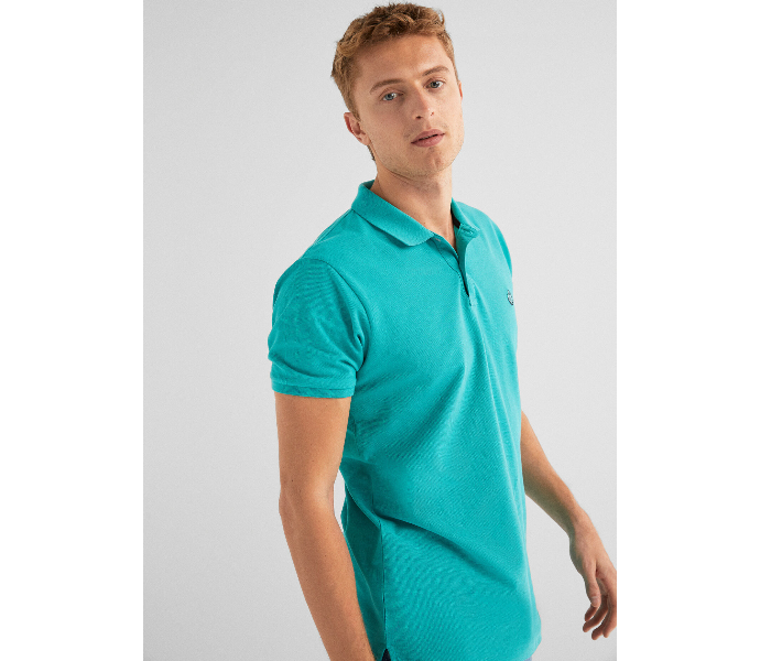 Springfield 143566385 XS Basic Slim Fit Polo Shirt for Men - Blue - Zoom Image 2