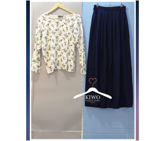 Kiwo KIWO121 Large Top and Skirt - White and Blue - Zoom Image