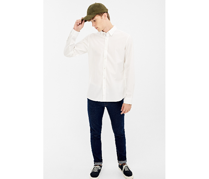 Springfield 150675799 XXL Long Sleeve Plain Business Shirt for Men - White - Zoom Image 1