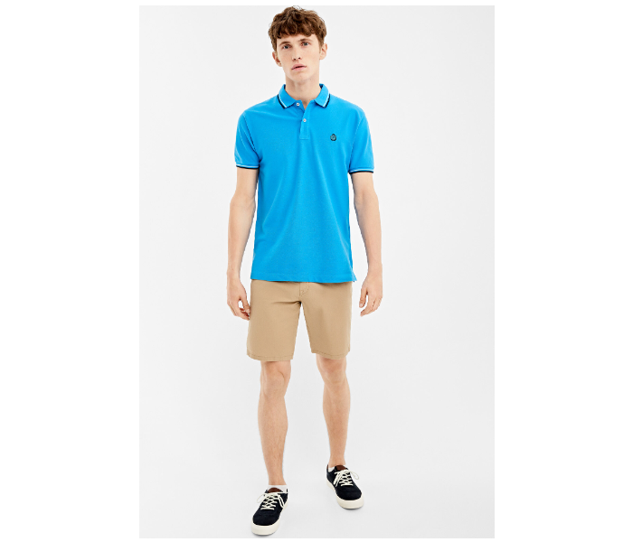 Springfield 143601585 XS Basic Slim Fit Polo Shirt for Men - Blue - Zoom Image 1