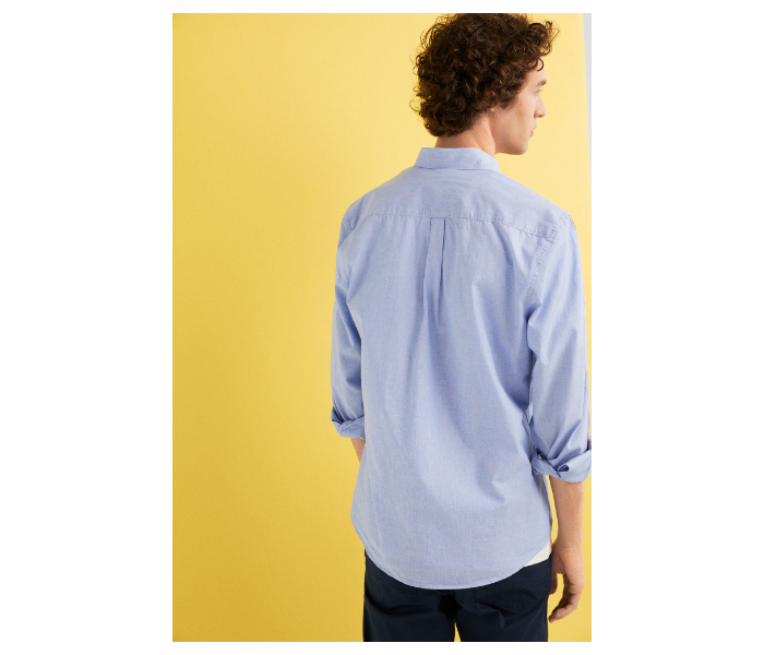 Springfield 027584014 Medium Long Sleeve Plain Shirt for Men - Medium Blue - Zoom Image 3