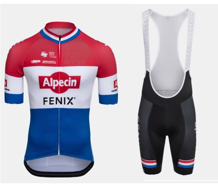 Alpecin Fenix Small Short Sleeve Road Bike Cycling Jersey - Red and Blue - Zoom Image