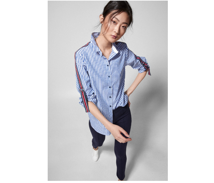 Springfield 679558715 Size 42 Long Sleeve Blouse for Women - Blue - Zoom Image 1