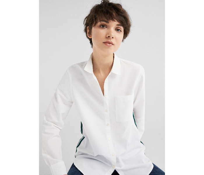 Springfield 679574999 Size 40 Long Sleeve Blouse for Women - White - Zoom Image 3