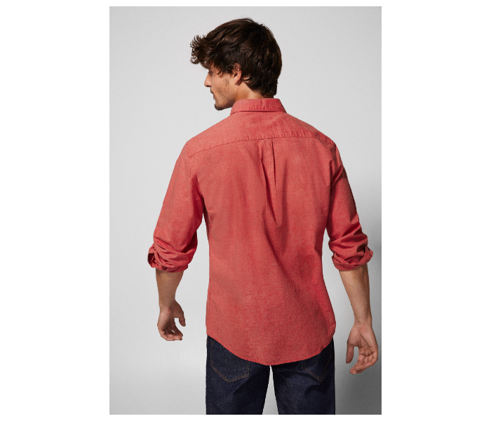 Springfield 027484474 Extra Small Long Sleeve Plain Shirt for Men - Fuchsia - Zoom Image 3