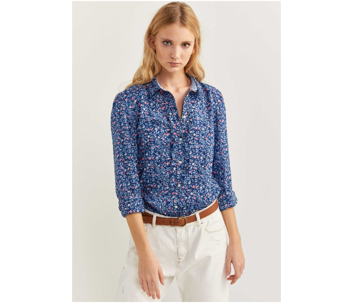 Springfield 679722914 Size 36 Long Sleeve Blouse for Women - Blue - Zoom Image 1