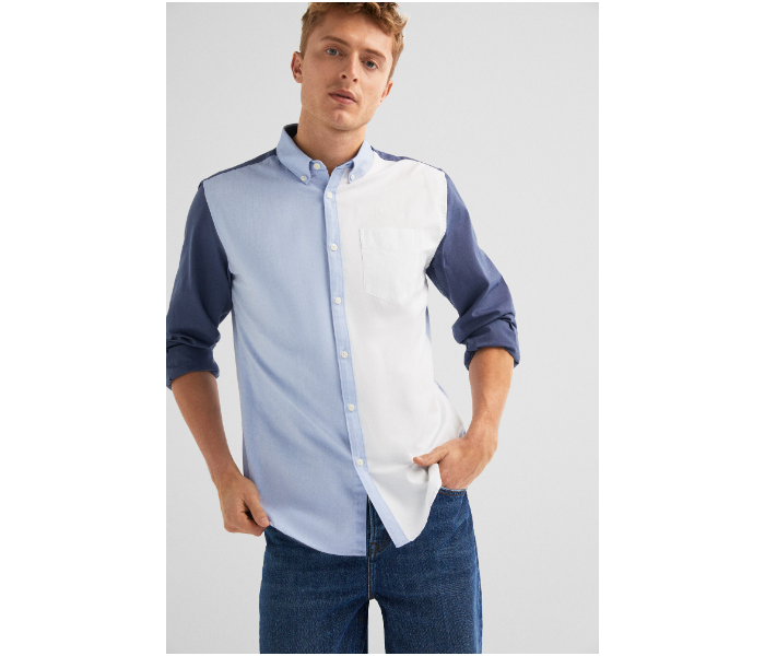 Springfield 027577810 Small Long Sleeve Plain Shirt for Men - Navy - Zoom Image 1