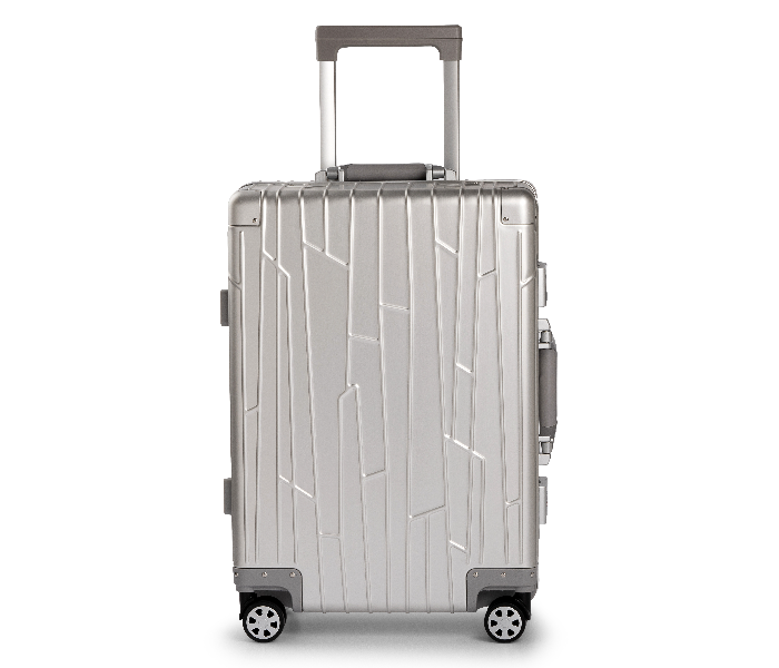 Kenza SV356 20 Inch Prime Superior Aluminium Ultra Light Hardside Expandable Built-In TSA Lock Zipperless Luggage Bag with Spinner Wheels - Silver - Zoom Image 2