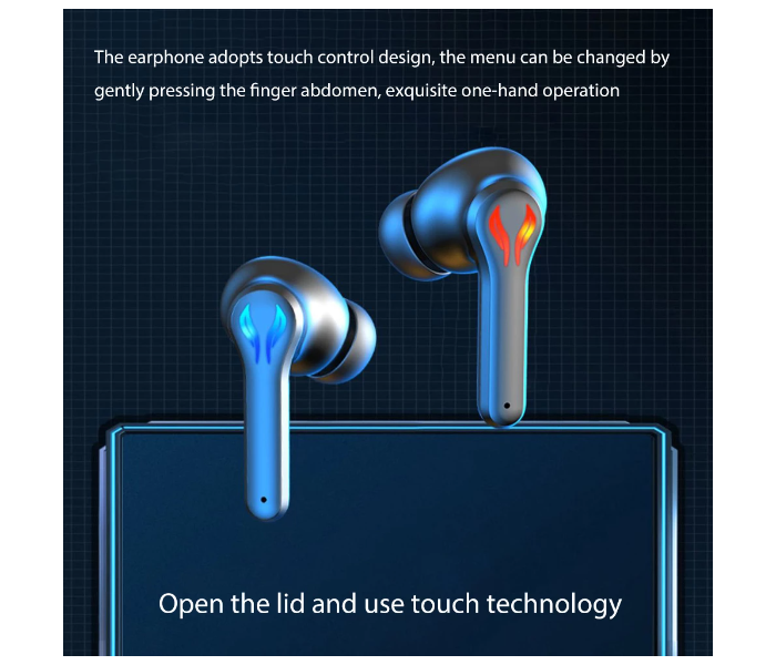 True Wireless Bluetooth LED Light Gaming Ear Buds - Black - Zoom Image 3