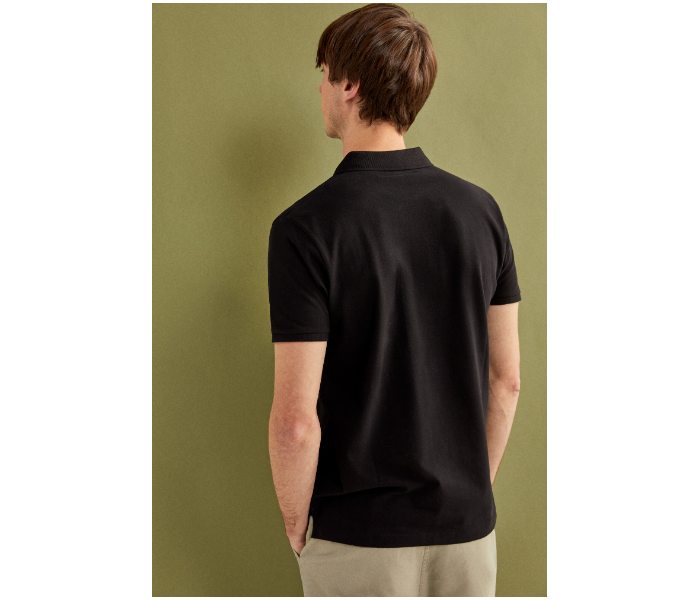 Springfield 143759301 XS Basic Slim Fit Polo Shirt for Men - Black - Zoom Image 3