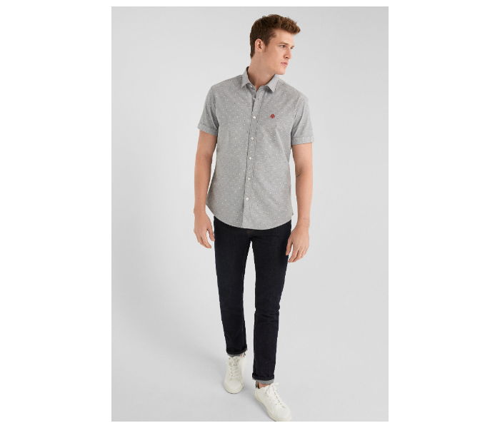 Springfield 037609443 Small Short Sleeve Casual Shirt for Men - Grey - Zoom Image 1