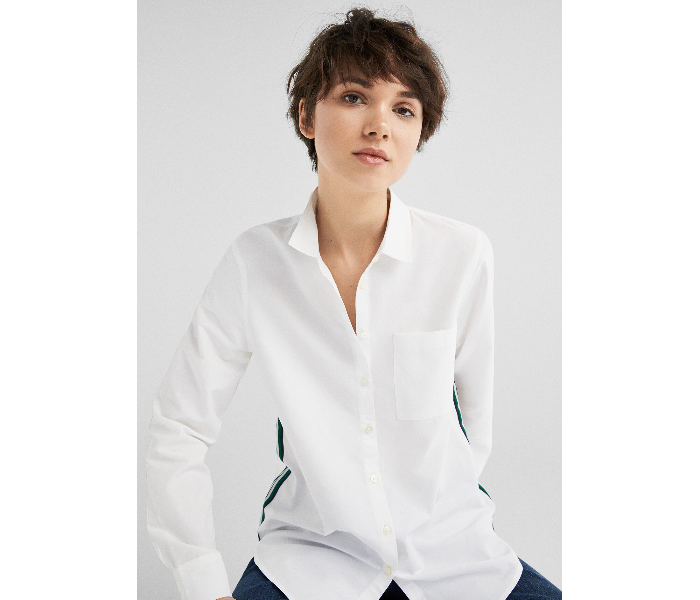 Springfield 679574999 Size 38 Long Sleeve Blouse for Women - White - Zoom Image 3