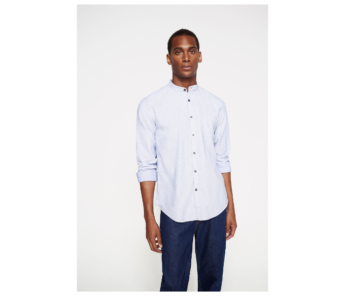 Springfield 027355416 Extra Small Long Sleeve Plain Shirt for Men - Light Blue - Zoom Image 1