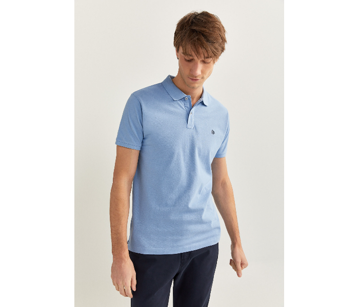 Springfield 143759315 Small Basic Slim Fit Polo Shirt for Men - Blue - Zoom Image 1