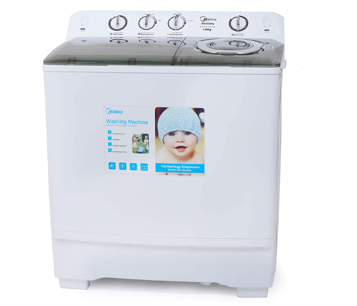 Midea MTE160 14 Kg Twin Tub Semi Automatic  Washing Machine - White   - Zoom Image 2