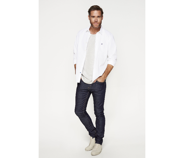 Springfield 027351199 Extra Small Long Sleeve Plain Shirt for Men - White - Zoom Image 1