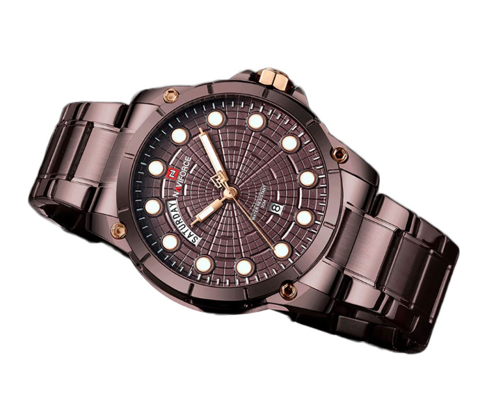 Naviforce 9152 Stainless Steel Quartz Watch for Men - Brown - Zoom Image 2