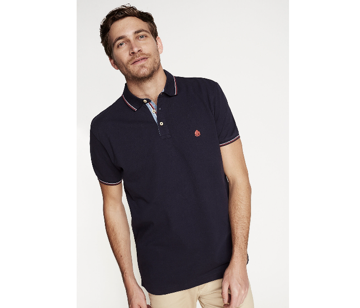 Springfield 143342311 XS Basic Slim Fit Polo Shirt for Men - Dark Blue - Zoom Image 2