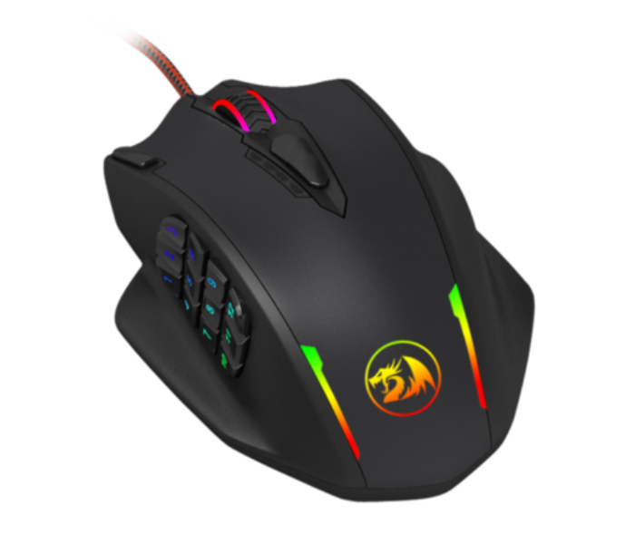 Redragon M908 IMPACT MMO Gaming Mouse with 18 Programmable Buttons - Black - Zoom Image 2