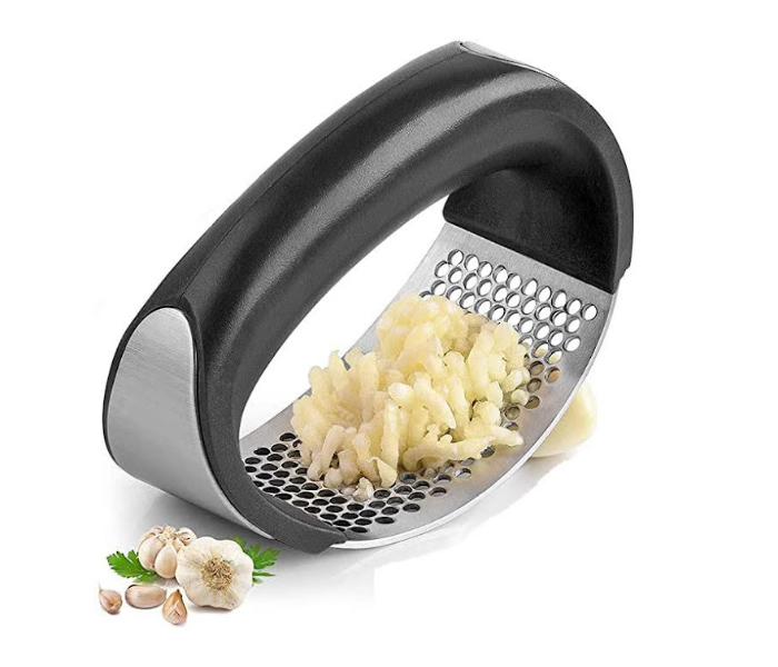 GTC 22000633 Stainless Steel Garlic Press - Black and Silver - Zoom Image 1