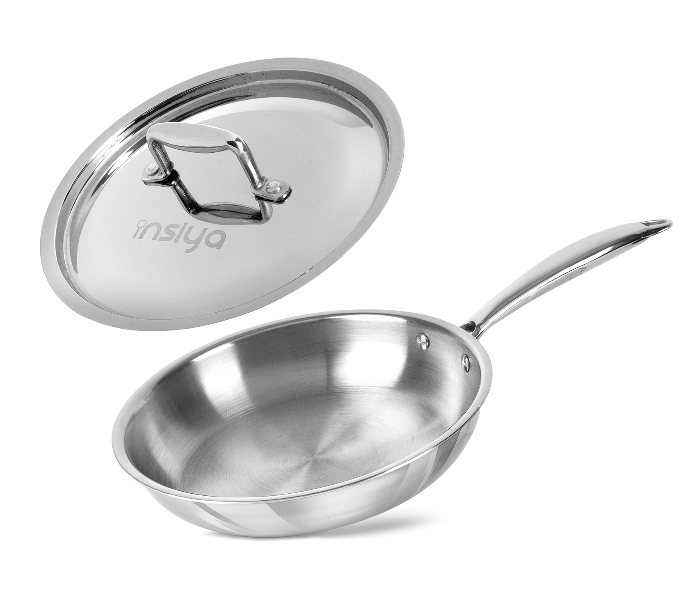 Insiya SVI-I05 24cm 1.7 liters Platinum Cookware Triply Stainless Steel Frypan with Lid - Silver - Zoom Image 2