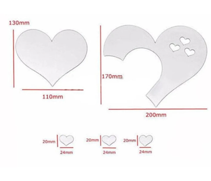 OEM Room Art Heart Pattern Mirror Wall Sticker - Silver - Zoom Image 4