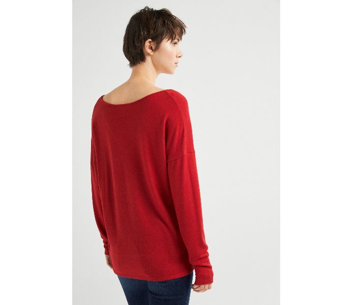 Springfield 676411865 Large Plain Long Sleeve T-Shirt for Women - Red - Zoom Image 3