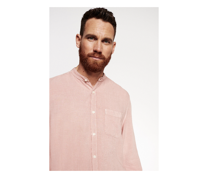 Springfield 027359771 Extra Large Long Sleeve Plain Shirt for Men - Pink - Zoom Image 2